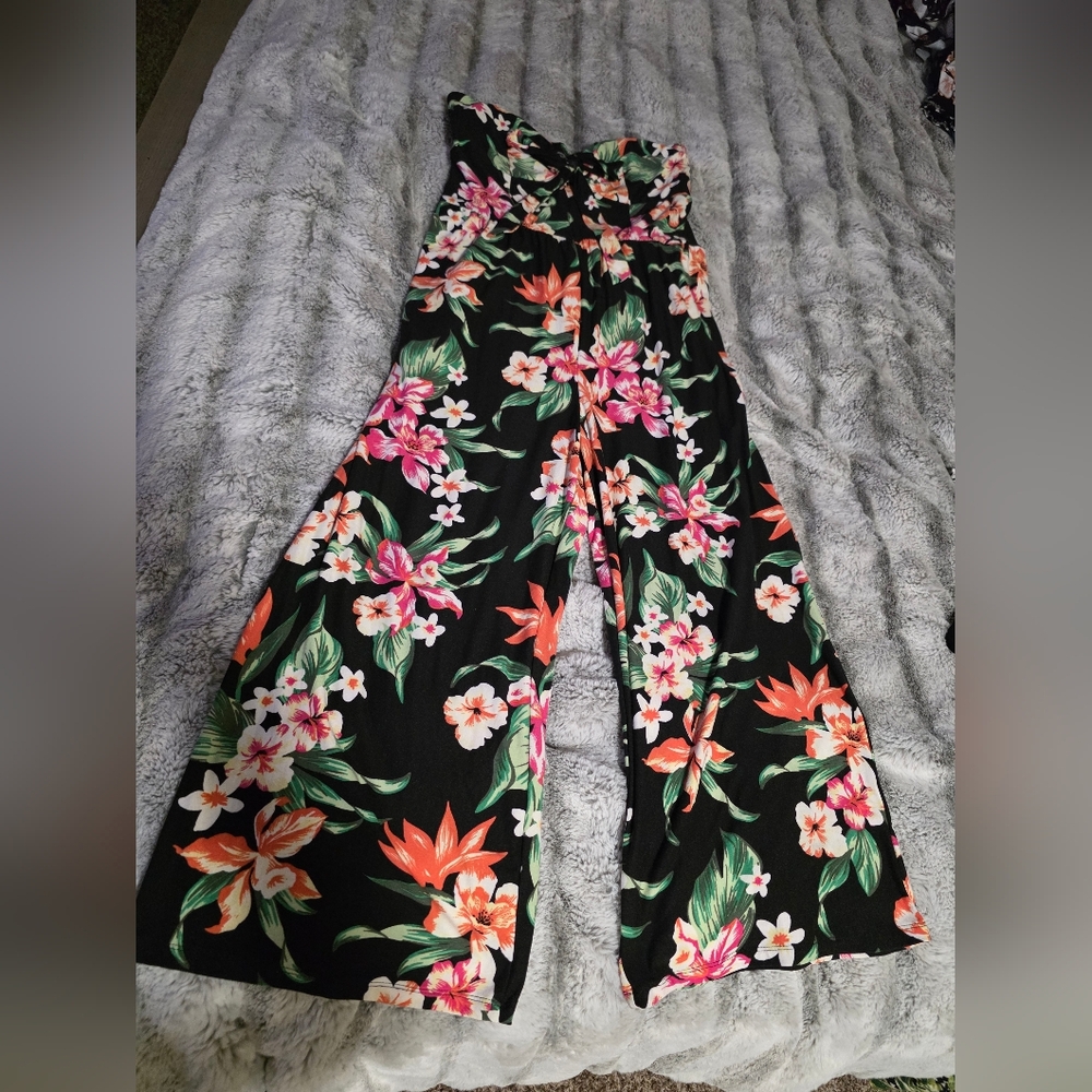 No Boundaries Vibrant Floral Stapless Jumpsuit